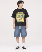 Mockup Boxy Heavyweight Tee Black male full-body 11