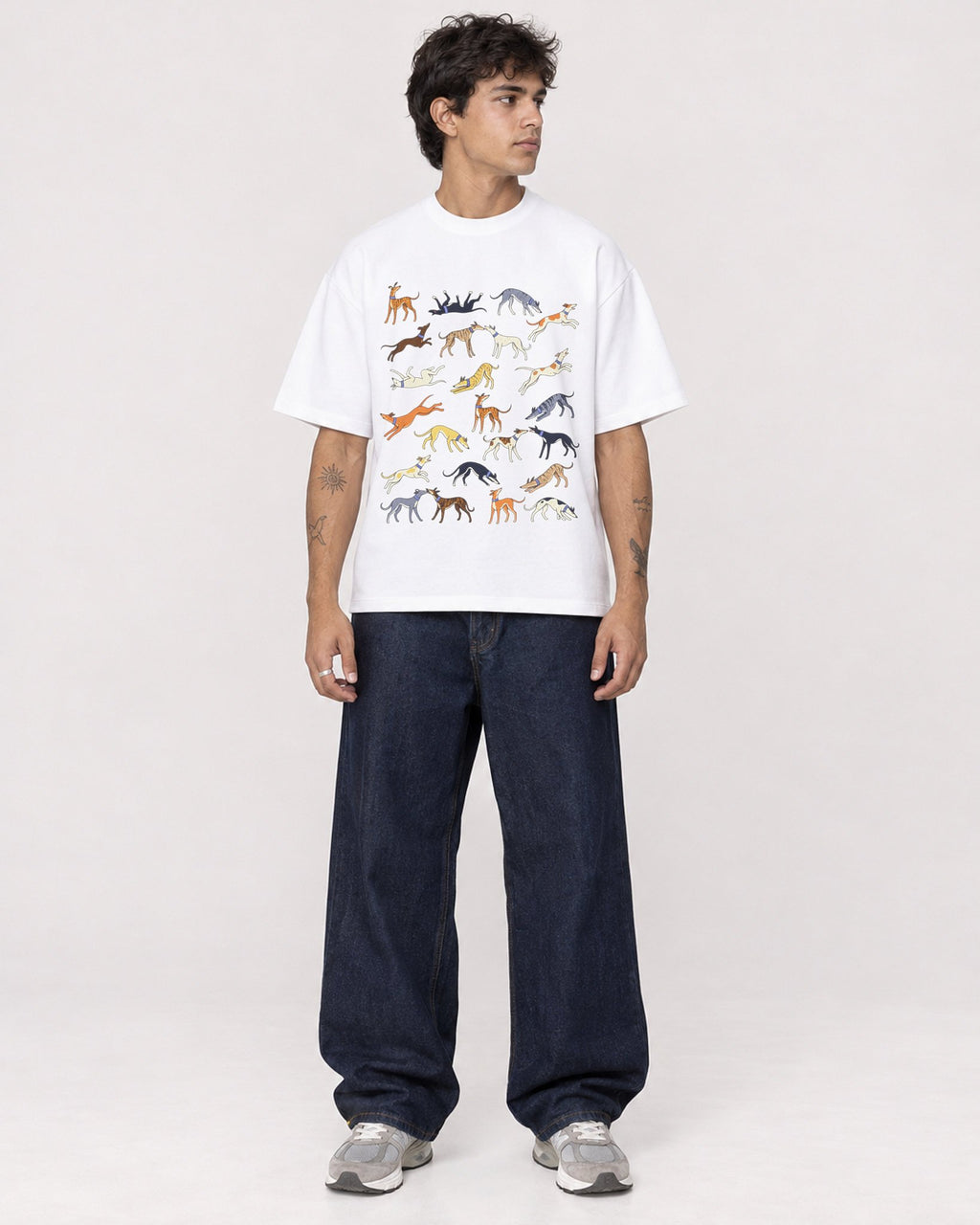 Mockup Boxy Heavyweight Tee White male full-body 06