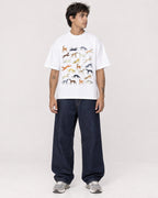 Mockup Boxy Heavyweight Tee White male full-body 06