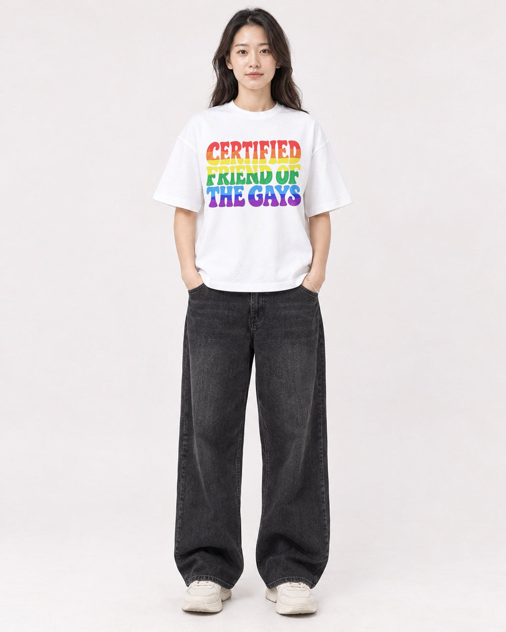 Mockup Boxy Heavyweight Tee White female full-body 03