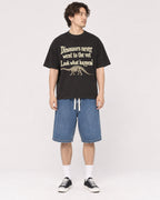 Mockup Boxy Heavyweight Tee Black male full-body 03