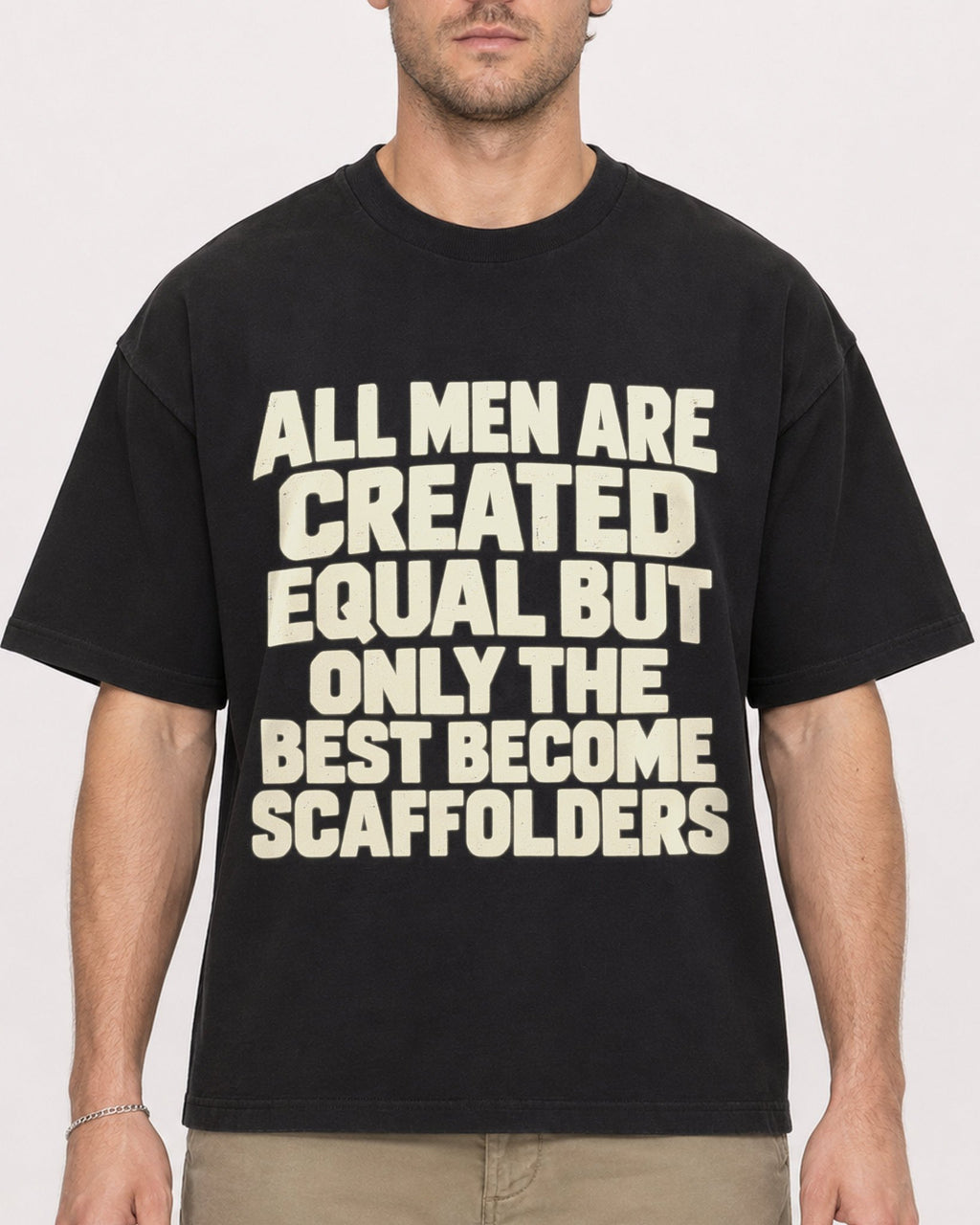 Mockup Boxy Heavyweight Tee Black male close-up 08