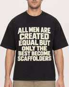 Mockup Boxy Heavyweight Tee Black male close-up 08