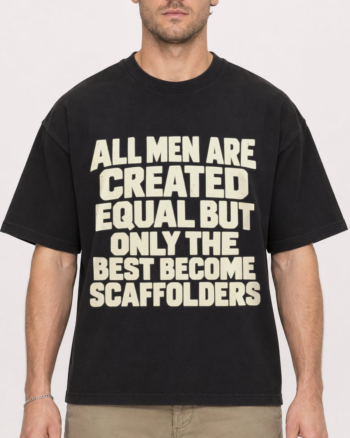 Mockup Boxy Heavyweight Tee Black male close-up 08