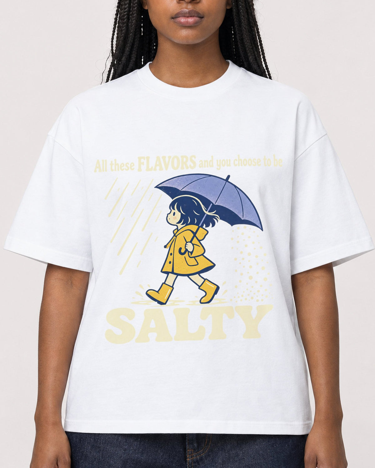 Mockup Boxy Heavyweight Tee White female close-up 04