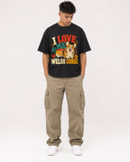 Mockup Boxy Heavyweight Tee Black male full-body 16