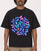 Mockup Boxy Heavyweight Tee Black male close-up 04