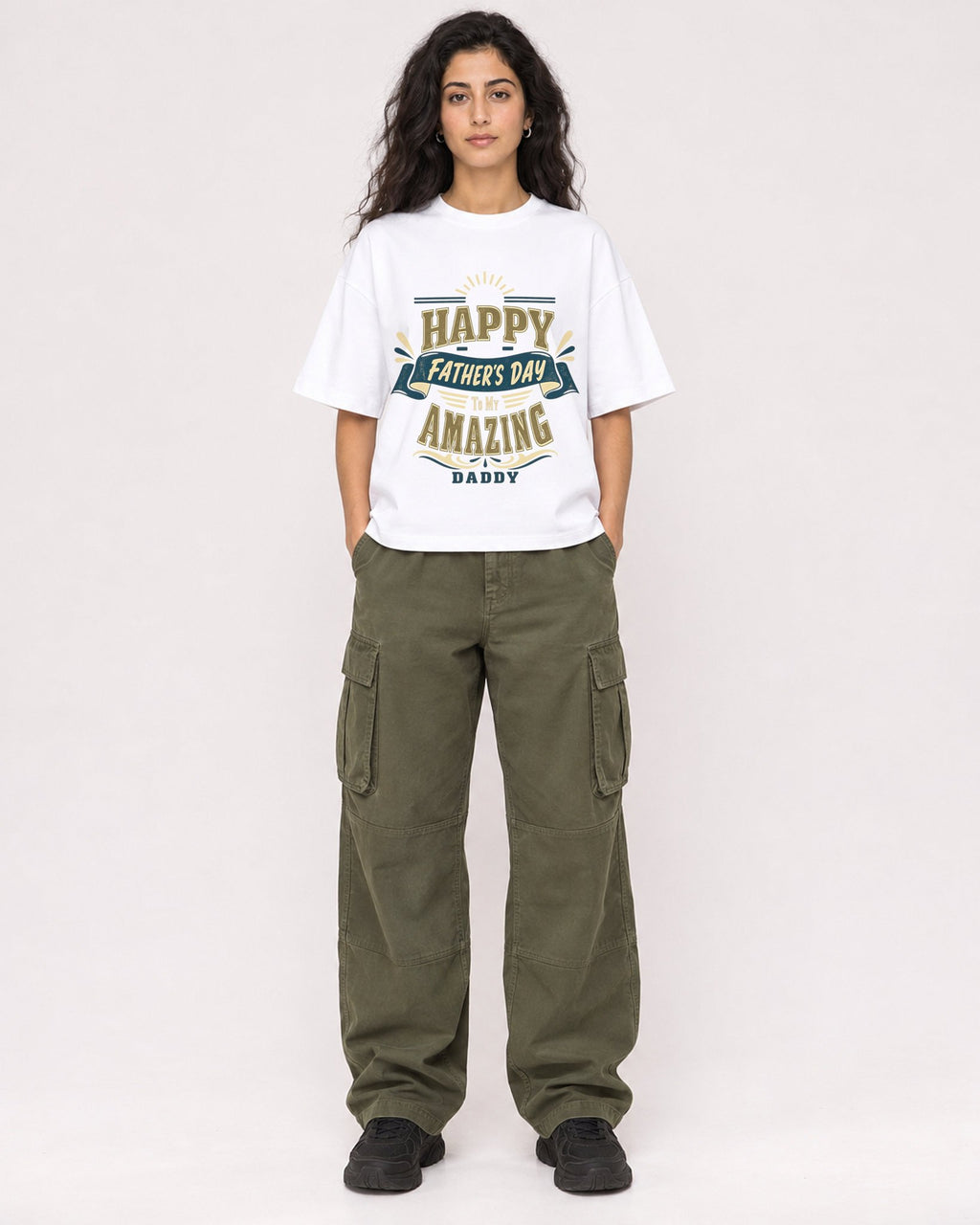 Mockup Boxy Heavyweight Tee White female full-body 07