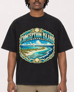 Mockup Boxy Heavyweight Tee Black male close-up 04