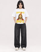 Mockup Boxy Heavyweight Tee White female full-body 13