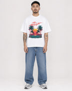 Mockup Boxy Heavyweight Tee White male full-body 12