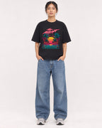 Mockup Boxy Heavyweight Tee Black female full-body 12
