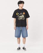 Mockup Boxy Heavyweight Tee Black male full-body 31