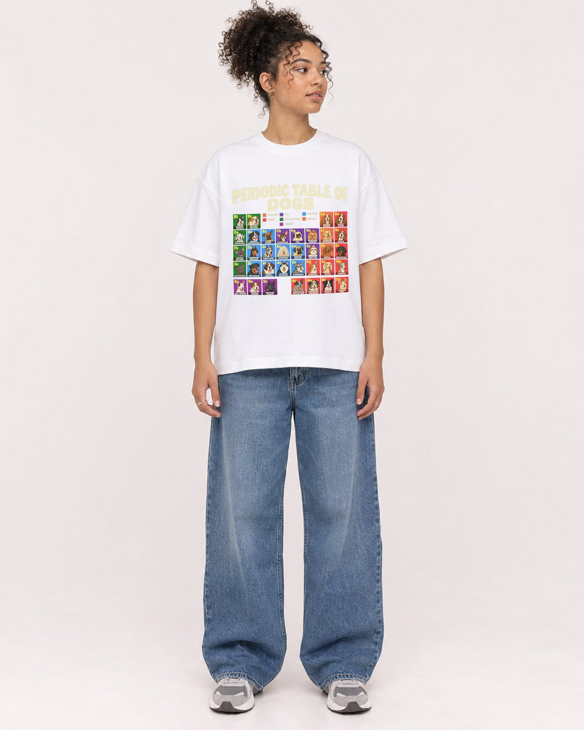 Mockup Boxy Heavyweight Tee White female full-body 20