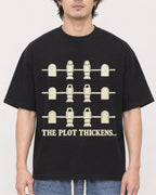 Mockup Boxy Heavyweight Tee Black male close-up 03