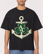 Mockup Boxy Heavyweight Tee Black male close-up 10