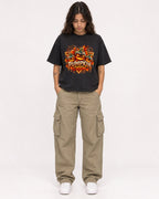 Mockup Boxy Heavyweight Tee Black female full-body 06