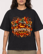 Mockup Boxy Heavyweight Tee Black female close-up 06