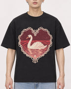 Mockup Boxy Heavyweight Tee Black male close-up 01
