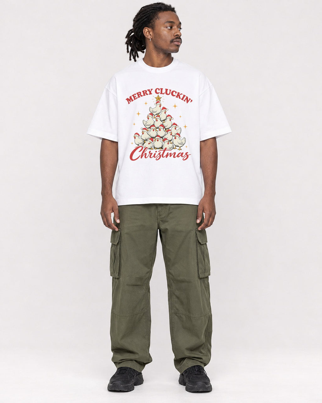 Mockup Boxy Heavyweight Tee White male full-body 34