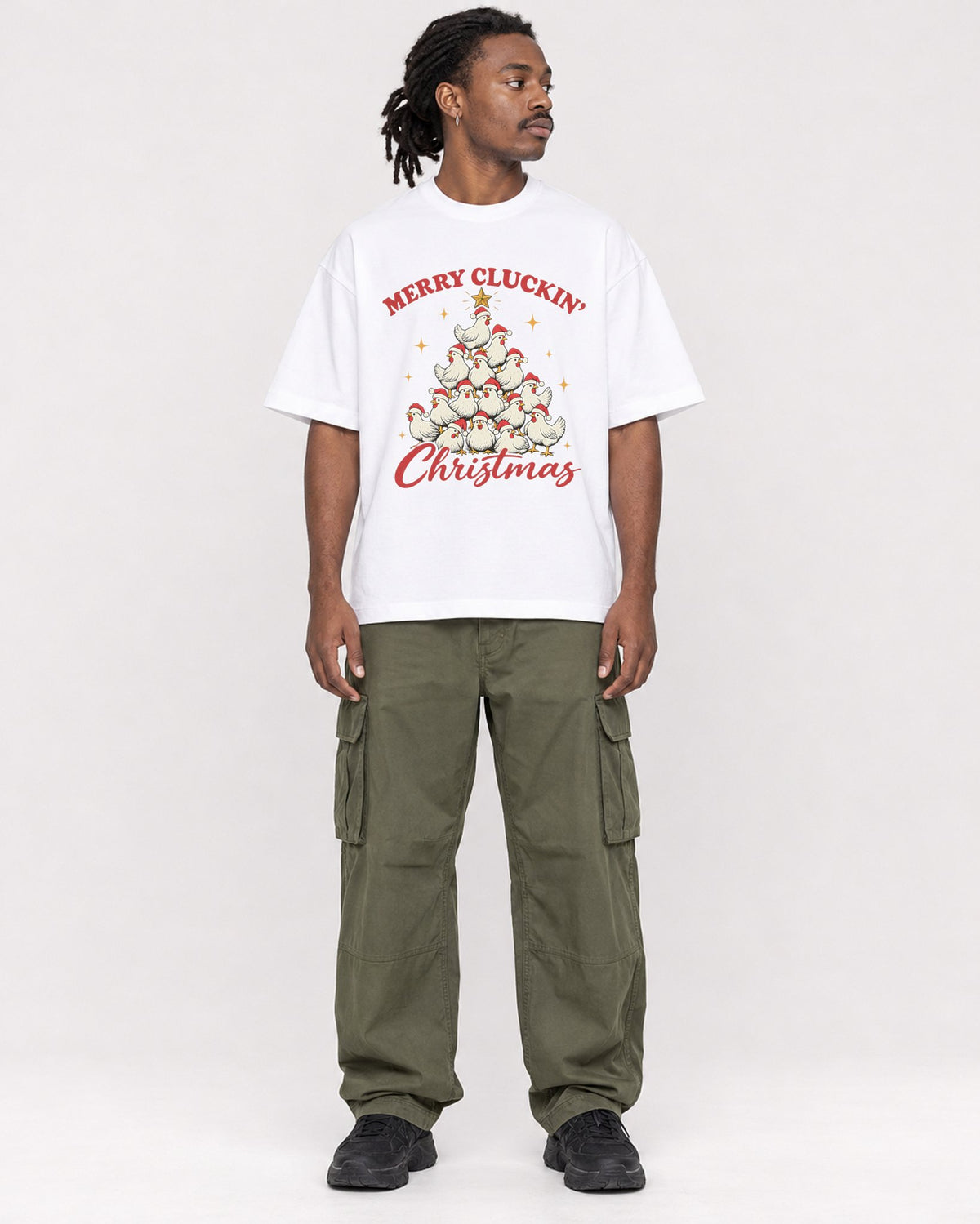 Mockup Boxy Heavyweight Tee White male full-body 34
