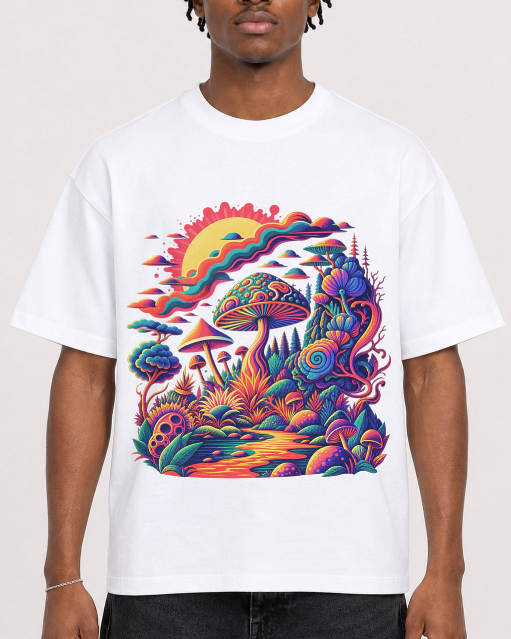 Mockup Boxy Heavyweight Tee White male close-up 05
