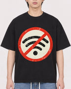 Mockup Boxy Heavyweight Tee Black male close-up 11