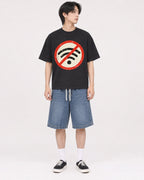 Mockup Boxy Heavyweight Tee Black male full-body 11