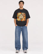 Mockup Boxy Heavyweight Tee Black male full-body 10