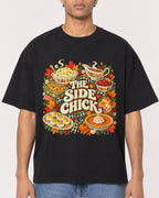 Mockup Boxy Heavyweight Tee Black male close-up 10