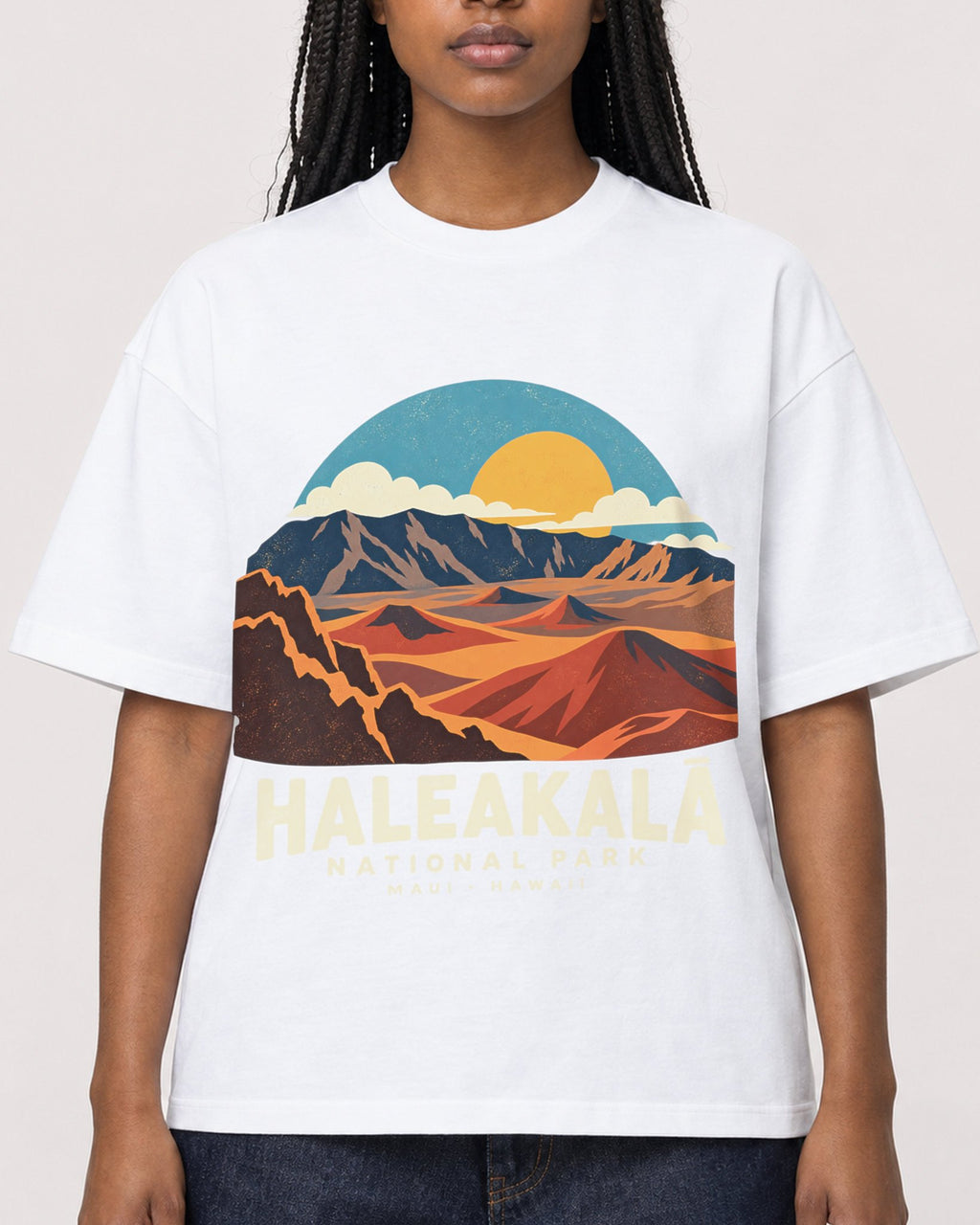 Mockup Boxy Heavyweight Tee White female close-up 04