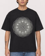 Mockup Boxy Heavyweight Tee Black male close-up 06