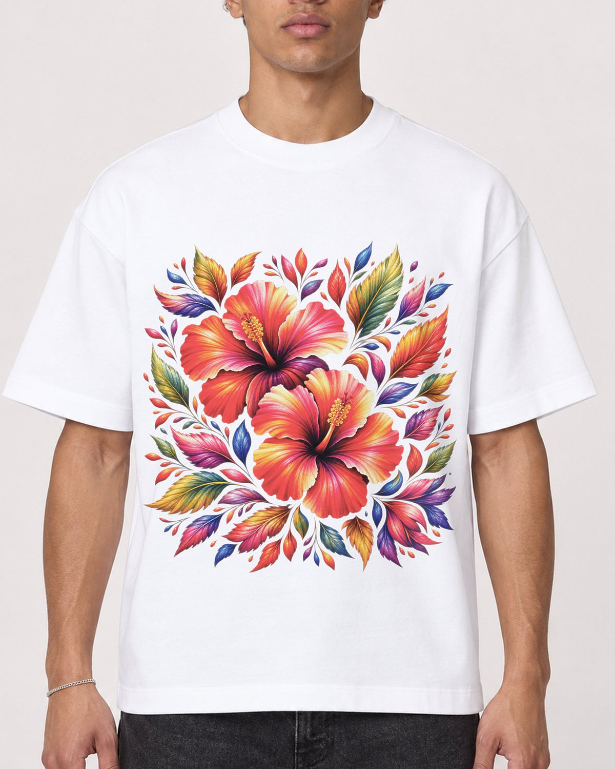 Mockup Boxy Heavyweight Tee White male close-up 20