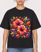 Mockup Boxy Heavyweight Tee Black female close-up 20