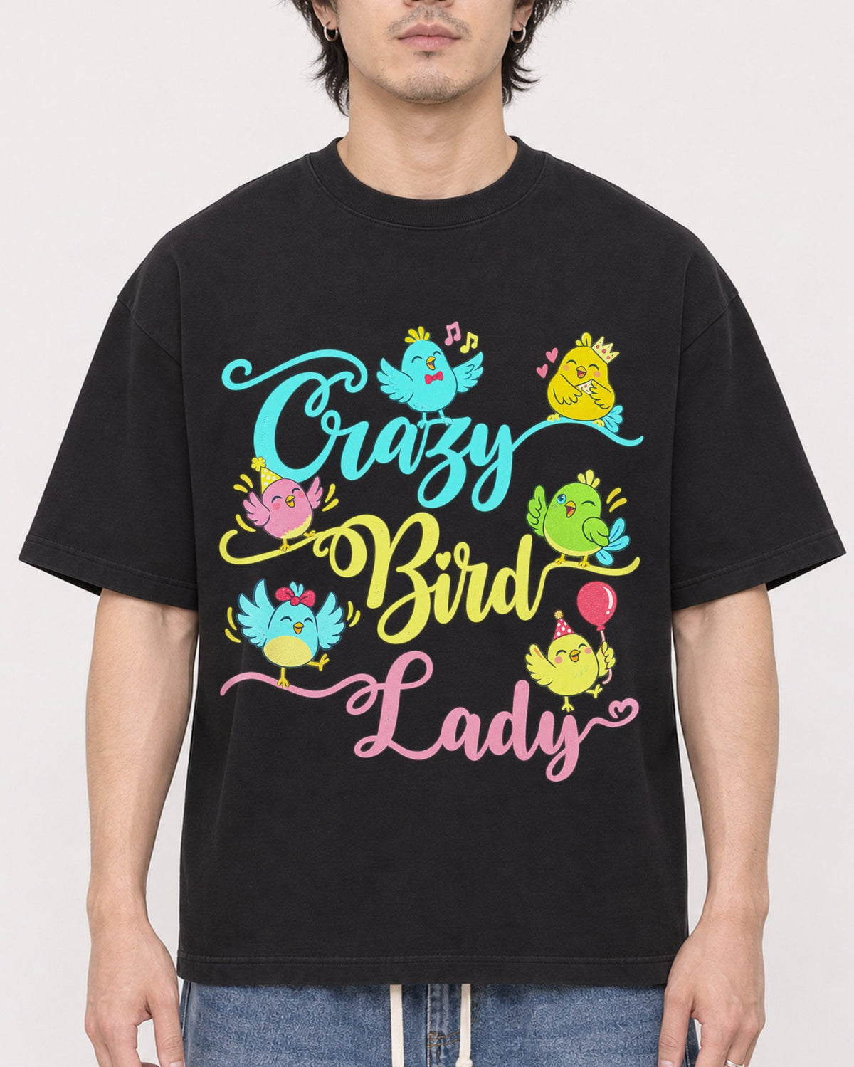 Mockup Boxy Heavyweight Tee Black male close-up 03