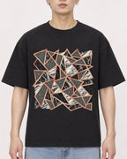 Mockup Boxy Heavyweight Tee Black male close-up 01