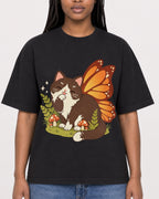 Mockup Boxy Heavyweight Tee Black female close-up 04