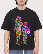 Mockup Boxy Heavyweight Tee Black male close-up 03