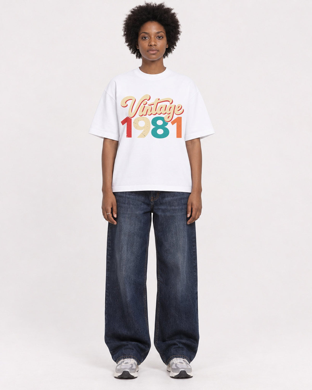 Mockup Boxy Heavyweight Tee White female full-body 14