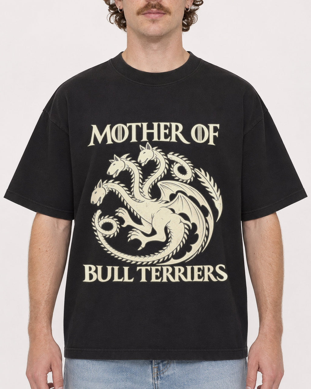 Mockup Boxy Heavyweight Tee Black male close-up 09