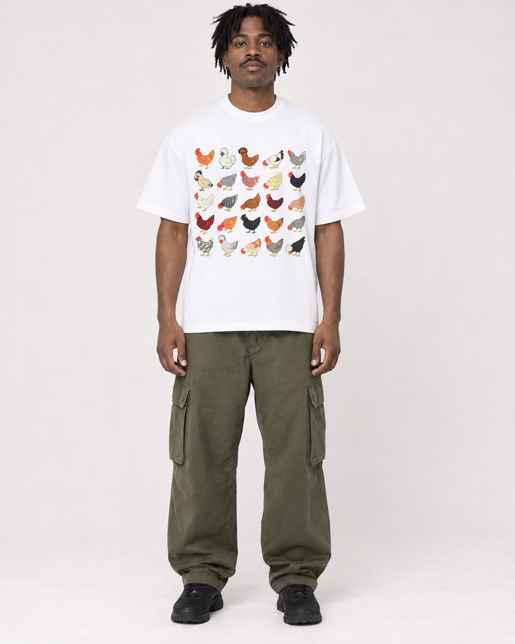 Mockup Boxy Heavyweight Tee White male full-body 04