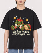 Mockup Boxy Heavyweight Tee Black male close-up 11
