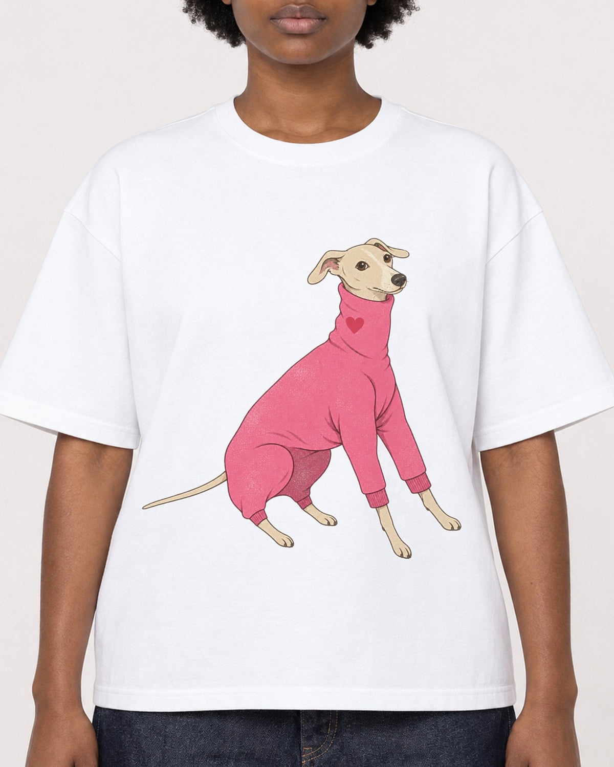Mockup Boxy Heavyweight Tee White female close-up 14