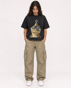 Mockup Boxy Heavyweight Tee Black female full-body 06