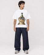 Mockup Boxy Heavyweight Tee White male full-body 06