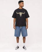 Mockup Boxy Heavyweight Tee Black male full-body 15