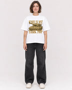 Mockup Boxy Heavyweight Tee White female full-body 18