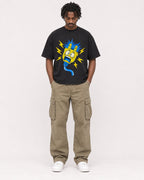 Mockup Boxy Heavyweight Tee Black male full-body 04