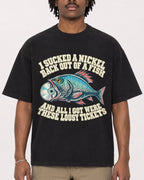 Mockup Boxy Heavyweight Tee Black male close-up 04