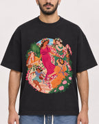 Mockup Boxy Heavyweight Tee Black male close-up 07